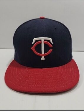 MLB Minnesota Twins Navy and Red Fitted Cap
